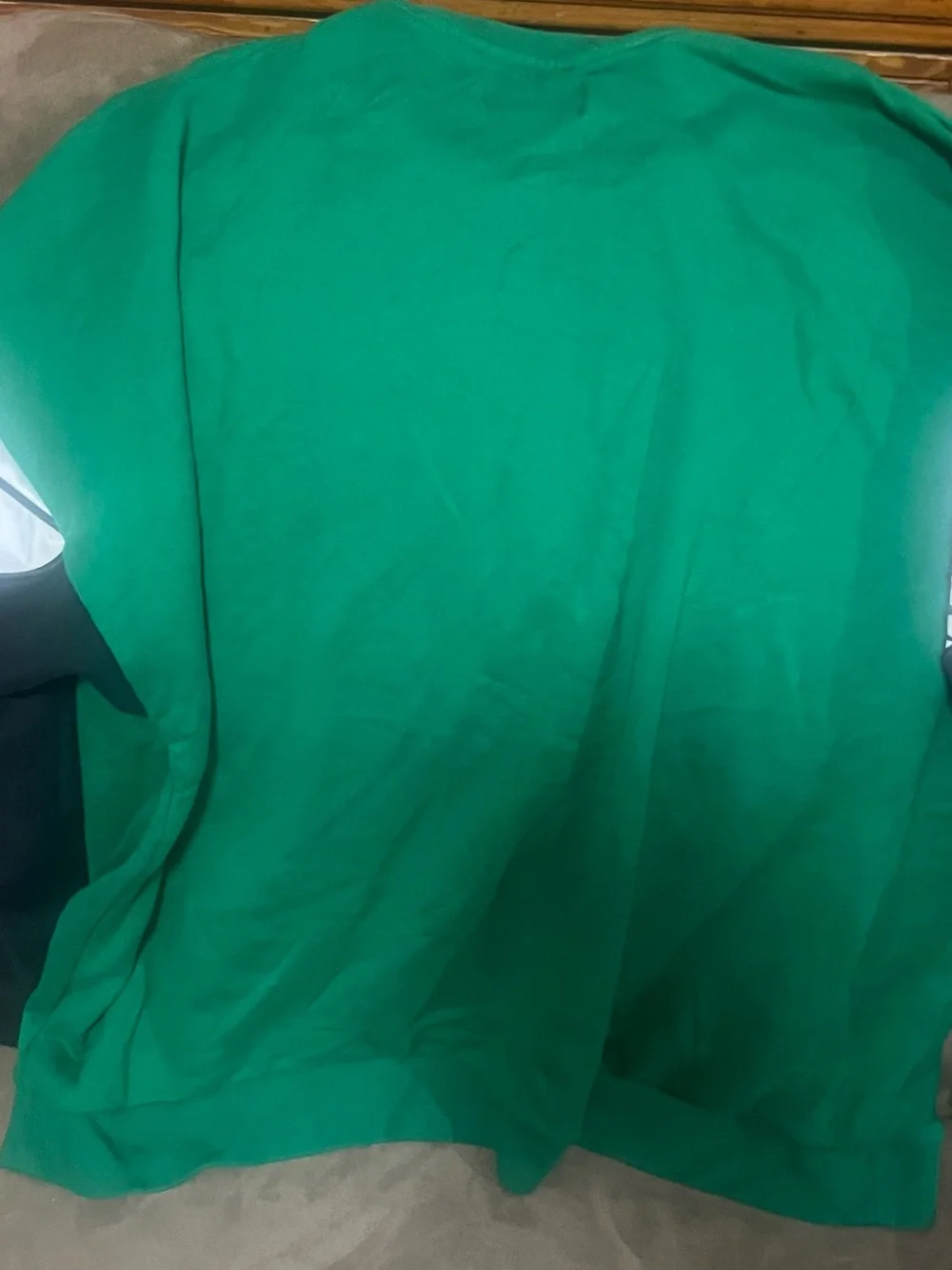 Jordan Green Crewneck Sweatshirt with Black/White Sleeve Panels